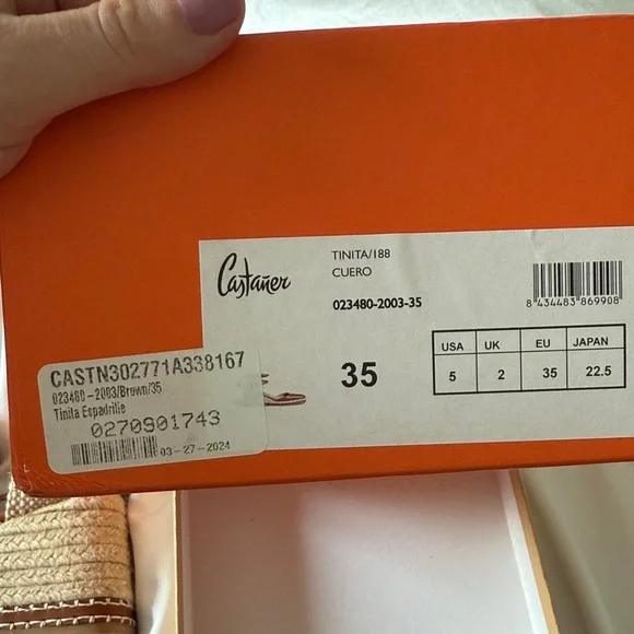 Dark Tan Espadrille Wedge Sandals - Castaner 35 EXCELLENT condition - Picture 2 of 15